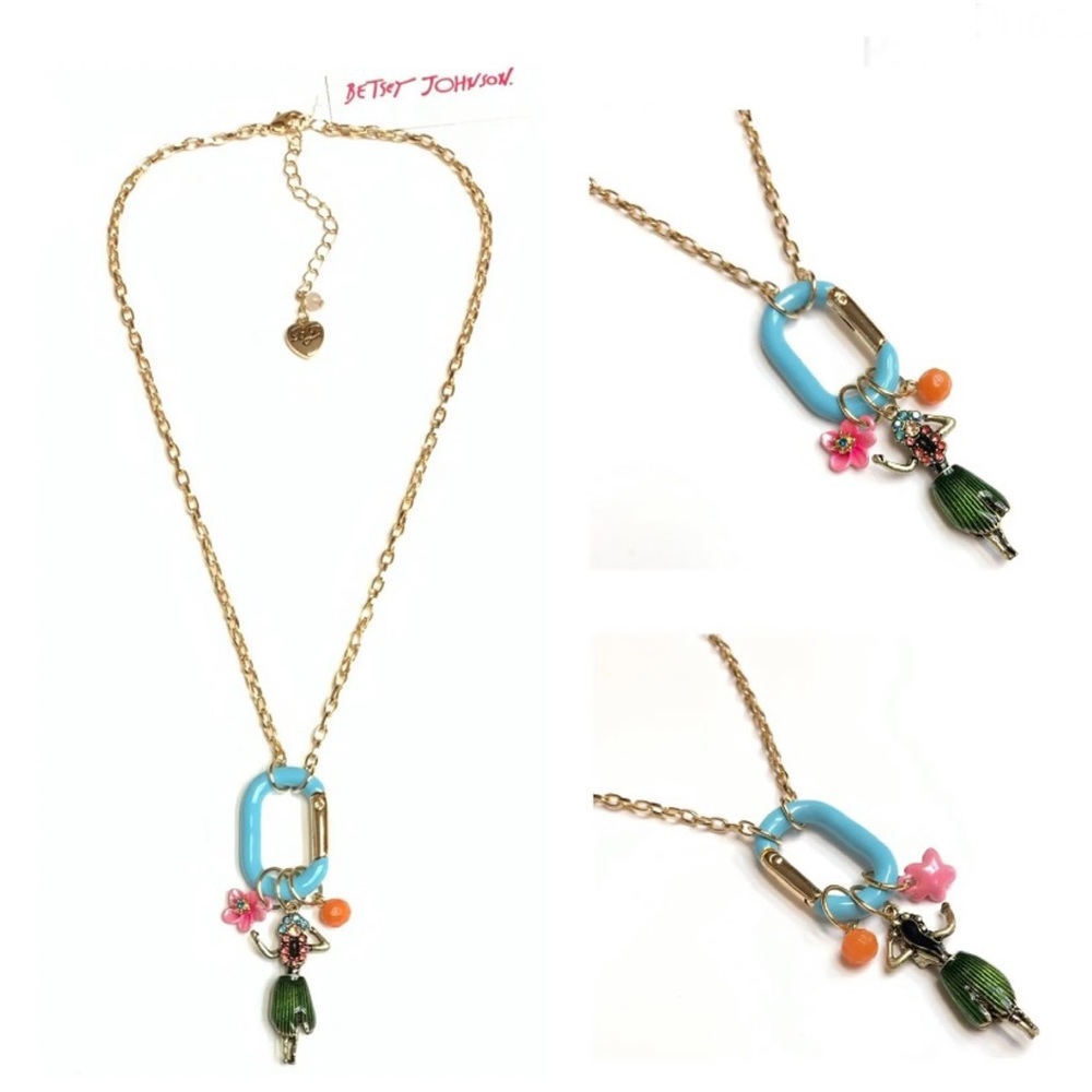 NWT Betsey Johnson💋ISLAND TIME HULA Gold Tone Stone/Faux Pearl Toggle Bracelet - Picture 9 of 9